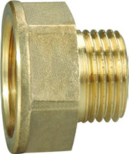 Spidsmuffe messing 3/8" x 1/2"